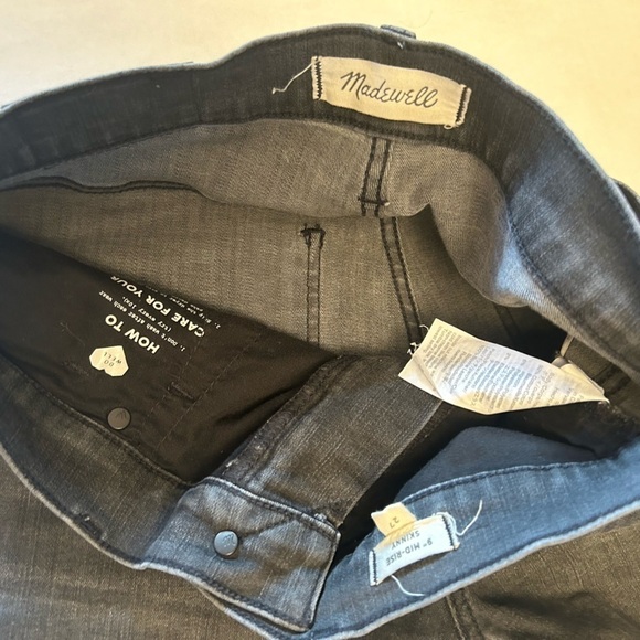 Madewell 9”mid rise skinny grey/black denim distressed jeans Sz-27 Q1 - Picture 5 of 9